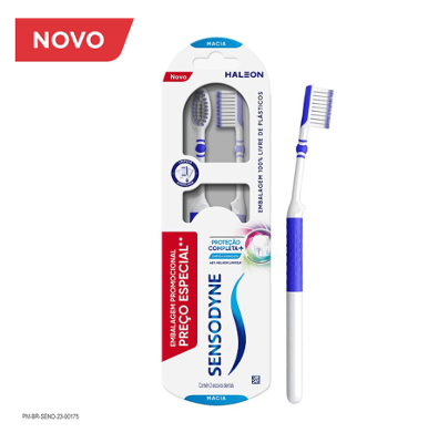 Kit Escova de Dente Sensodyne Proteção Completa+ Macia 2 unidades
