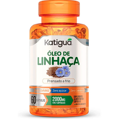 Óleo de Linhaça Katiguá 1000mg 60 Cápsulas
