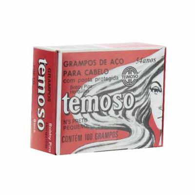 GRAMPO DE AÇO PARA CABELOS PRETOS NÚMERO 5 TEMOSO CAIXA - 100 UNIDADES