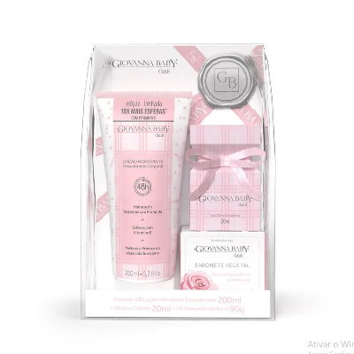 Kit Deo Colônia 20ml + Loção Hidratante 200ml + Sabonete Vegetal 90gr Giovanna Baby Classic