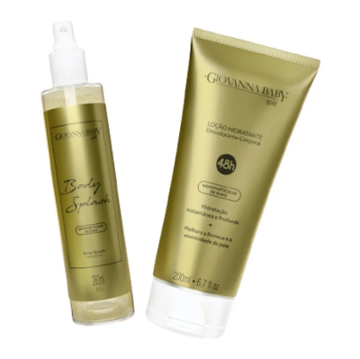 Kit Gold Body Splash e Loção Hidratante Giovanna Baby