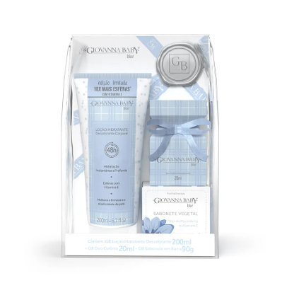 Kit Infantil Blue Giovanna Baby - Deo Colônia 20ml + Loção Hidratante 200ml + Sabonete Vegetal 90g