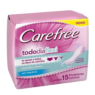 PROTETOR DIÁRIO CAREFREE TODODIA FLEXI SEM PERFUME 15 UNIDADES