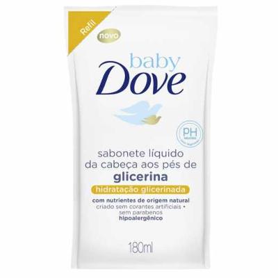 REFIL SABONETE LÍQUIDO DOVE BABY DA CABEÇA AOS PÉS HIDRATAÇÃO GLICERINADA 180ML