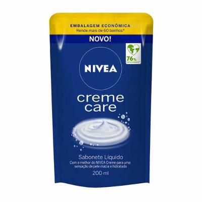 REFIL SABONETE LÍQUIDO CORPORAL NIVEA CREME CARE 200ML