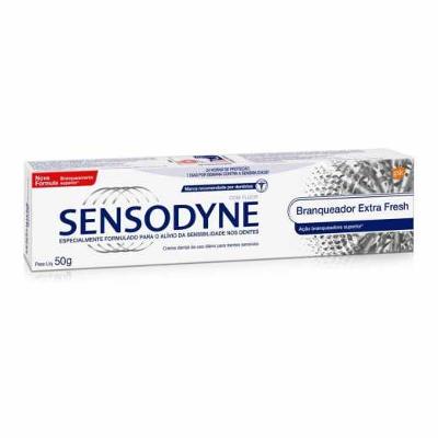 CREME DENTAL SENSODYNE BRANQUEADOR EXTRA FRESH PARA DENTES SENSÍVEIS 50G