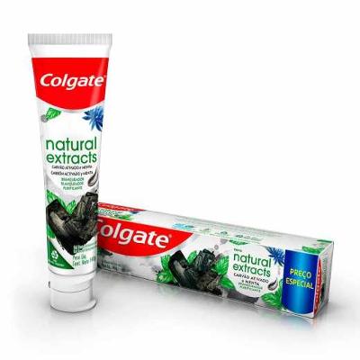 CREME DENTAL COLGATE NATURAL EXTRACTS CARVÃO ATIVADO E MENTA 140G