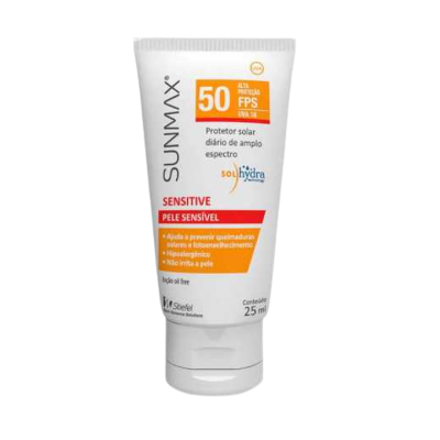 PROTETOR SOLAR SUNMAX SENSITIVE FPS50 PELE SENSÍVEL POCKET 25ML