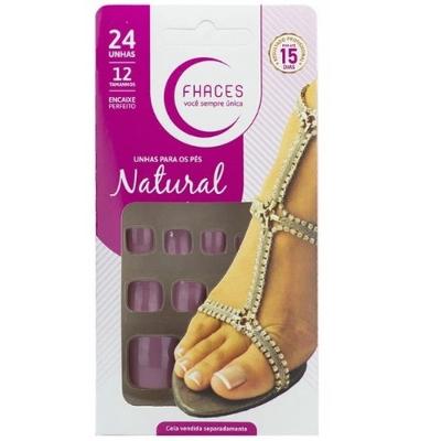 Unhas Postiças Fhaces Para Pes Color Rosa Com 24 um