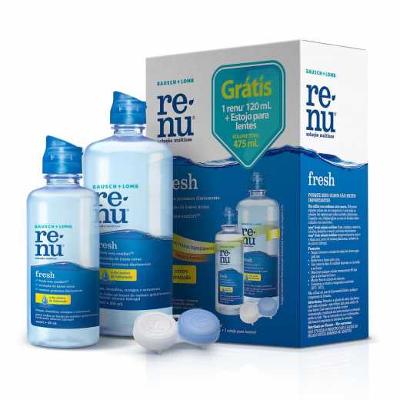 KIT RENU FRESH PARA LENTES SOLUÇÃO 355ML + SOLUÇÃO 120ML + ESTOJO PARA LENTES