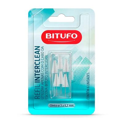 REFIL PARA ESCOVA INTERDENTAL BITUFO INTERCLEAN CÔNICO 6 UNIDADES