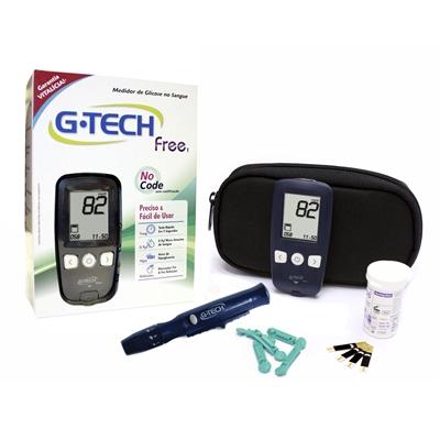 KIT MEDIDOR DE GLICOSE G-TECH FREE COM 10 TIRAS