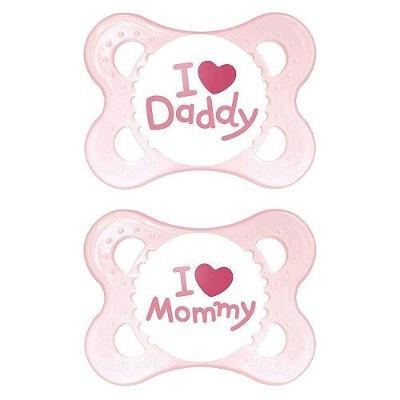 CHUPETA MAM - MOM E DAD ROSA TAMANHO 1 ROSA (0-6MESES) 2 UNIDADES