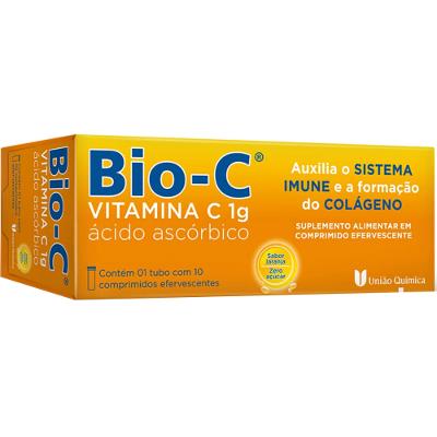 VITAMINA C BIO-C 1G SABOR LARANJA COM 10 COMPRIMIDOS EFERVESCENTES