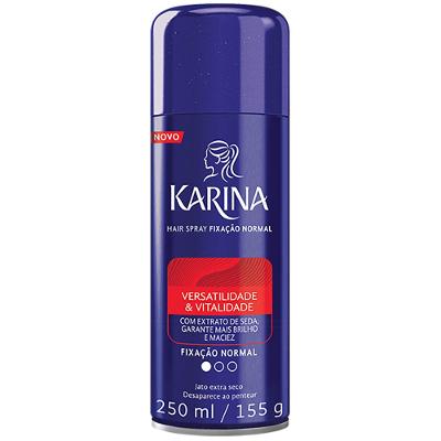 HAIR SPRAY KARINA VERSATILIDADE & VITALIDADE FIXAÇÃO NORMAL 250ML