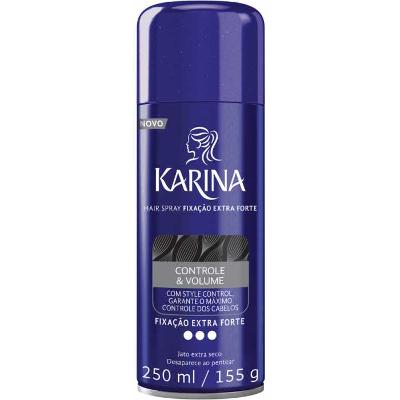 HAIR SPRAY KARINA CONTROLE & VOLUME FIXAÇÃO EXTRA FORTE 250ML