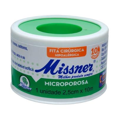 FITA MICROPOROSA MISSNER 2,5CM X 10 METROS