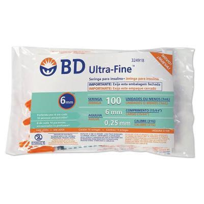 Seringa para Insulina BD Ultra-Fine 6mm 100UI com 10 Uni