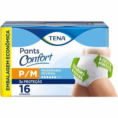 ROUPA ÍNTIMA DESCARTÁVEL TENA PANTS CONFORT P/M 16 UNIDADES