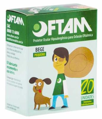 PROTETOR OCULAR OFTAM BEGE TAMANHO PEQUENO 20 UNIDADES