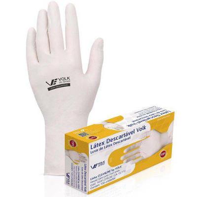 Luva Latex Volk Anti Alérgico Com Amido 100 Unidades M