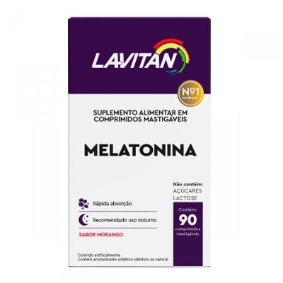Melatonina Lavitan Sabor Morango 90 Comprimidos