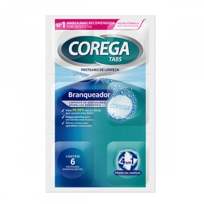 Corega Tabs Branqueador 6 Pastilhas