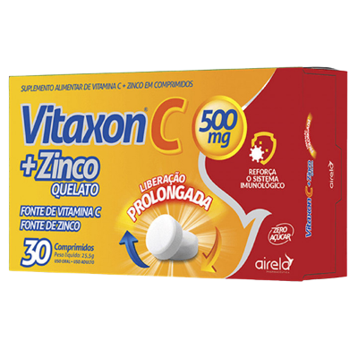 VITAXON C +ZINCO LIBERAÇÃO PROLONGADA 500MG - 30 COMPRIMIDOS