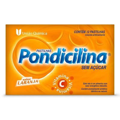 Pondicilina Vitamina C 12 Pastilhas sem Açúcar Sabor Laranja