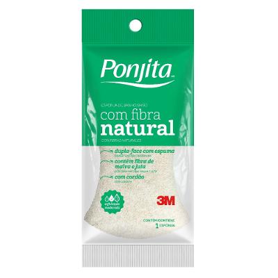 ESPONJA PONJITA BANHO 3M COM FIBRA NATURAL DUPLA FACE – 1 UNIDADE