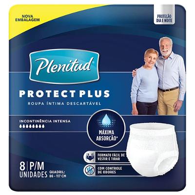 Roupa Íntima Descartável Plenitud Active Plus P/M 8 Unidades