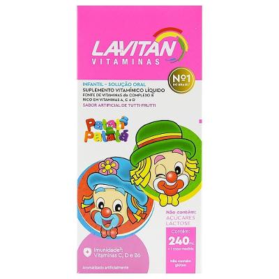 LAVITAN KIDS SABOR TUTTI-FRUTTI SOLUÇÃO ORAL 240ML