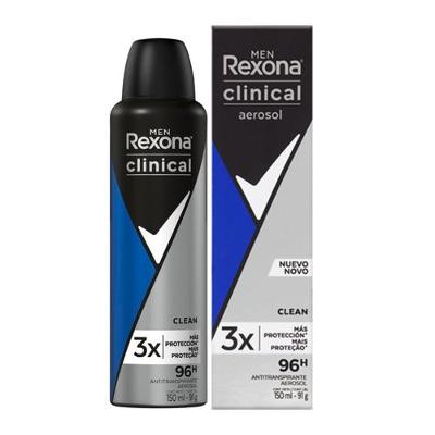 ANTITRANSPIRANTE AEROSOL REXONA MEN CLINICAL CLEAN 150ML