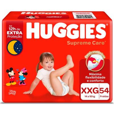 Fraldas Huggies Supreme Care Hiper XXG Com 54 Unidades