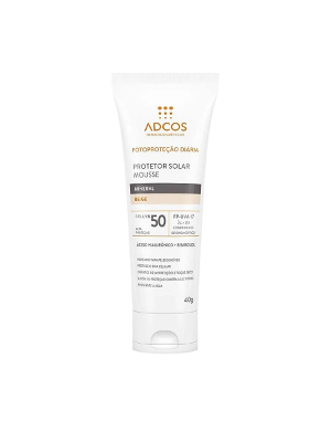 Protetor Solar Facial Mousse com Cor Adcos - Mineral FPS50 Beige