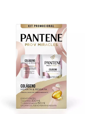 Kit Pantene Colágeno Hidrata & Resgata Shampoo 300ml + Condicionador 150ml