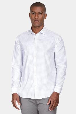 Camisa Aramis Manga Longa  Regular Branco Com Cinza