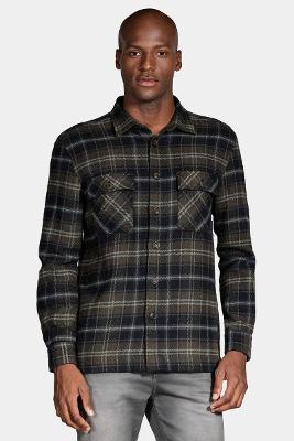 Camisa Aramis Manga Longa  Overshirt Verde Com Preto