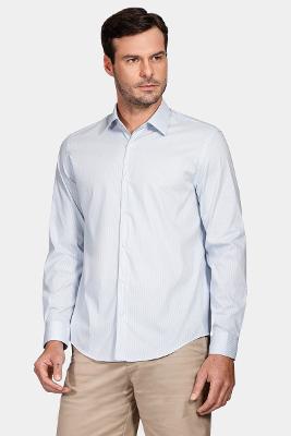 Camisa Aramis Manga Longa Regular Algodão Azul Claro