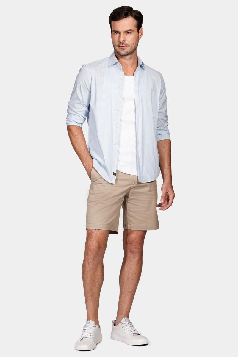 Camisa Aramis Manga Longa Regular Algodão Azul - 4