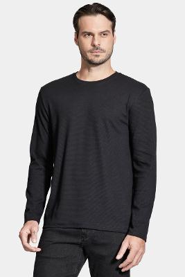 Camiseta Aramis Manga Longa Malha Fusion Preta