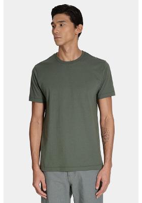 Camiseta Aramis Manga Curta Bordado Básica Verde Folha