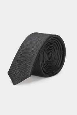 Gravata de Seda Aramis Slim Quadriculada Preta
