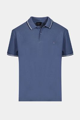 Polo Aramis Gola 2 Frisos New Azul Jeans