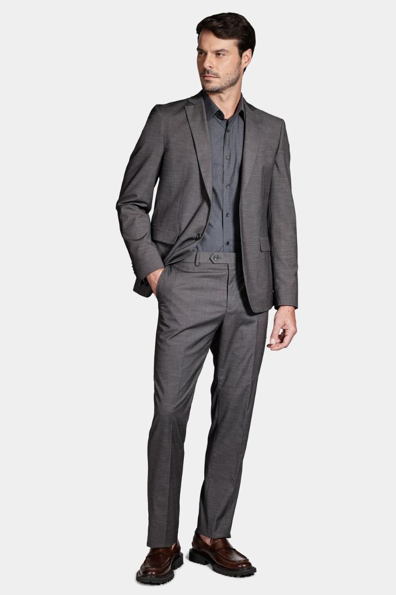 Camisa Aramis Manga Longa  Regular Algodão Egípcio Grafite - 2