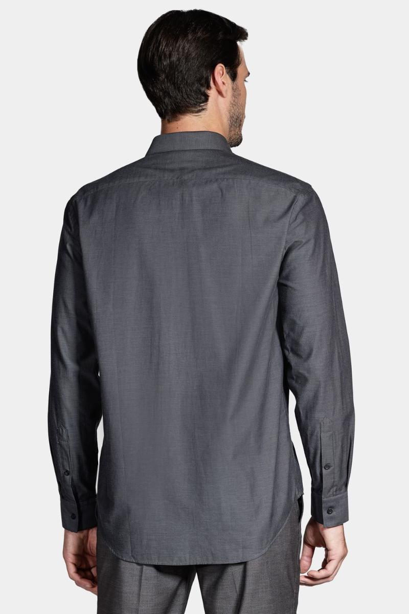 Camisa Aramis Manga Longa  Regular Algodão Egípcio Grafite - 4