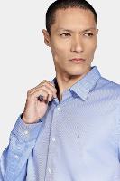 Camisa Aramis Manga Longa  Regular 100 Maquinetada Azul