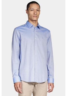 Camisa Aramis Manga Longa  Regular 100 Maquinetada Azul