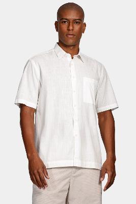 Camisa Aramis Manga Curta  Regular Flamê  Com Bolso Branco