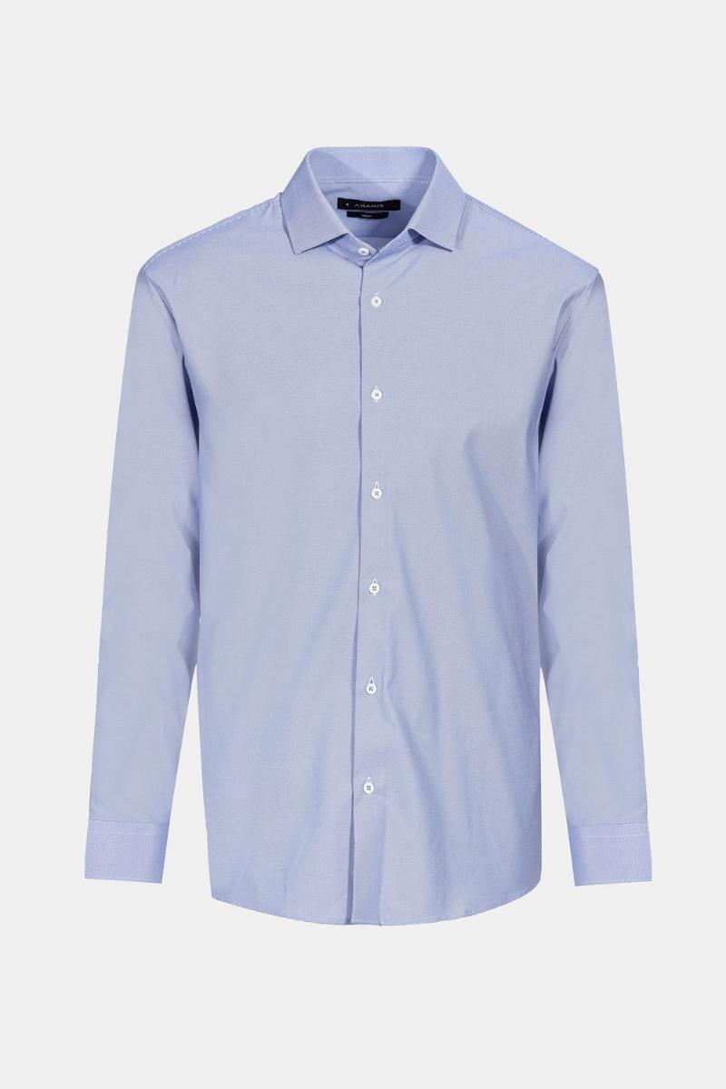 Camisa Aramis Manga Longa  Regular Tech Flex Falso Liso Azul - 6